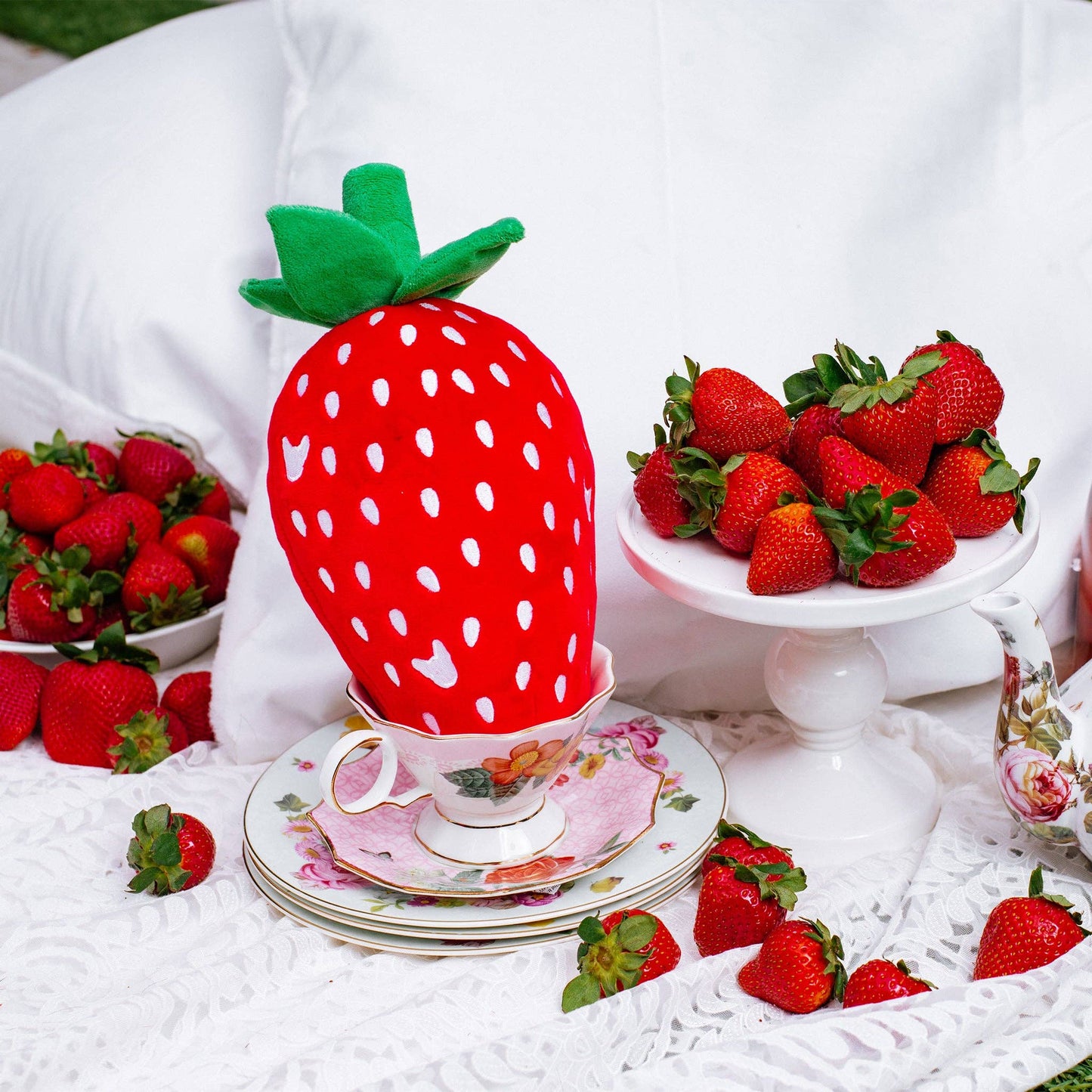 Frenchie Plush Toy - Strawberry