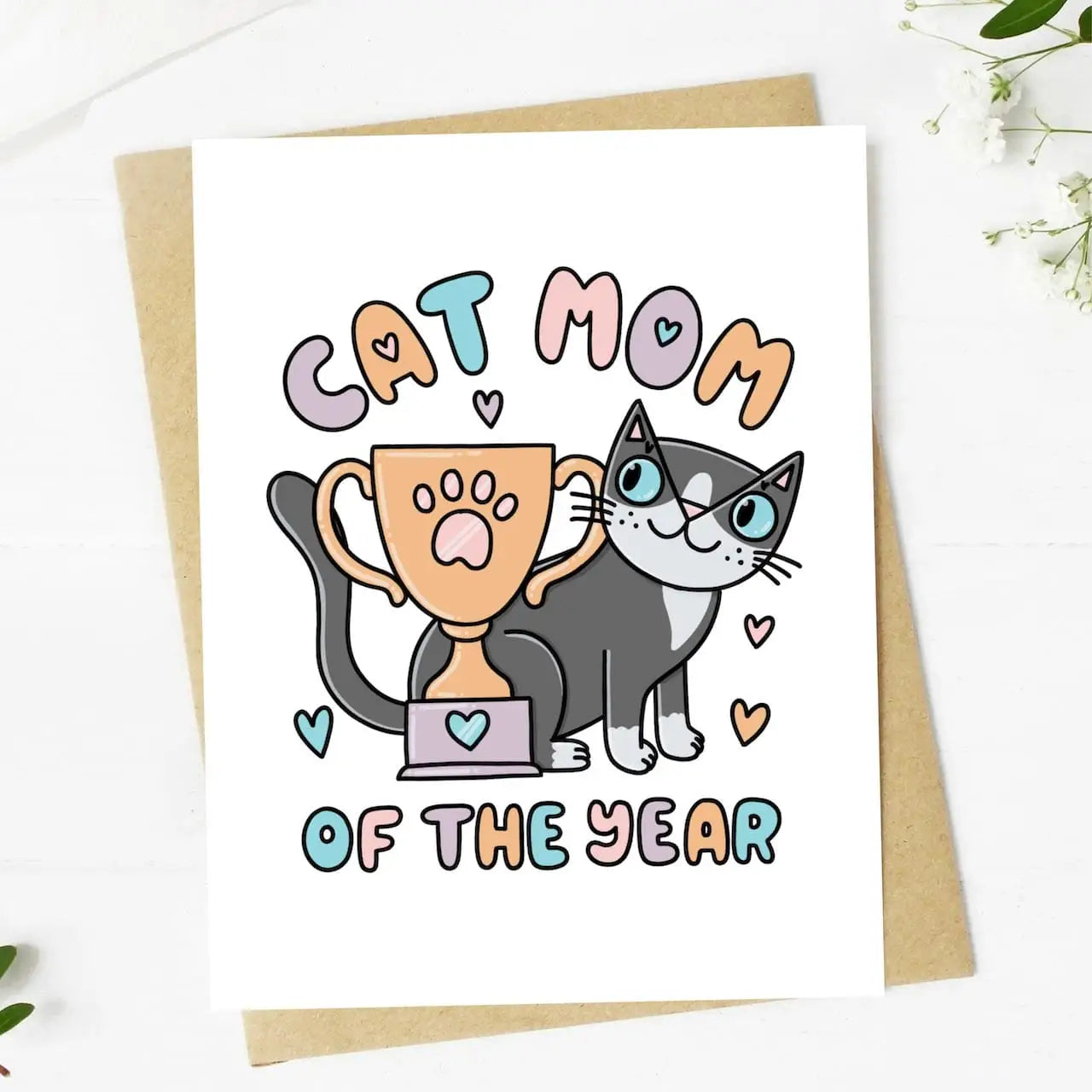 "Cat Mom of the Year" Greeting Card