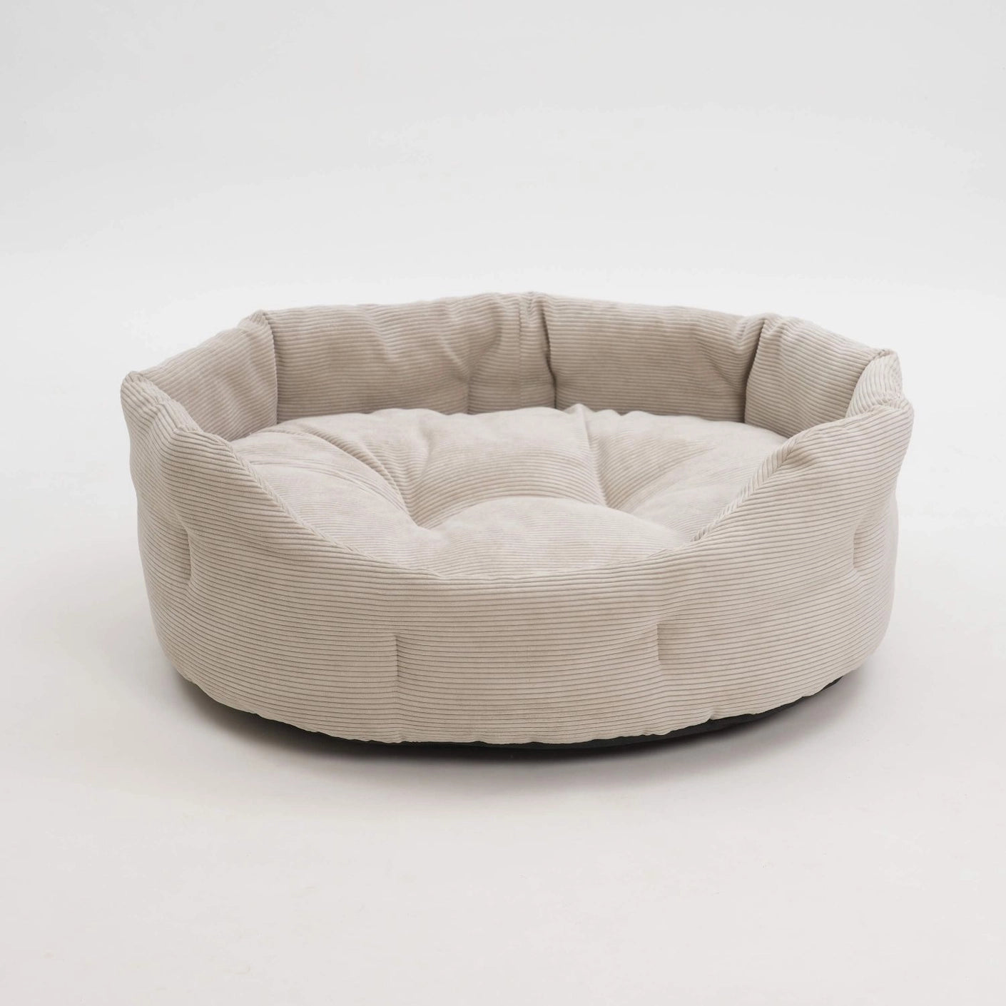 Small Basket Bed in Beige Corduroy