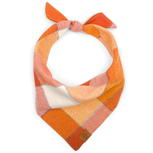 THE FOGGY DOG - Pumpkin Spice Plaid Flannel Dog Bandana