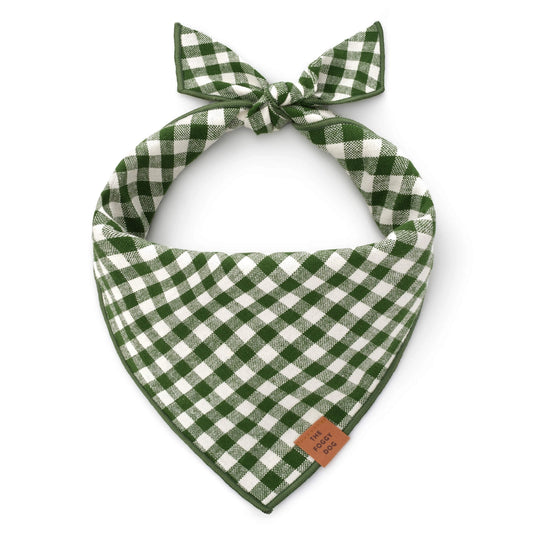 THE FOGGY DOG - Hth X Tfd Mini Gingham Hunter Green Dog Bandana