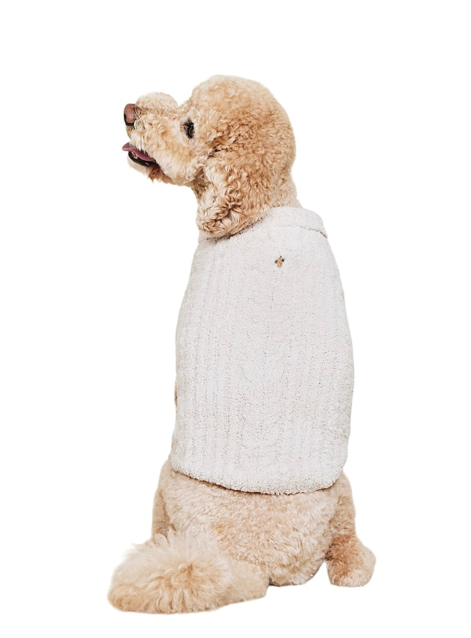 BAREFOOT DREAMS - CozyChic Cable Pet Sweater in Stone