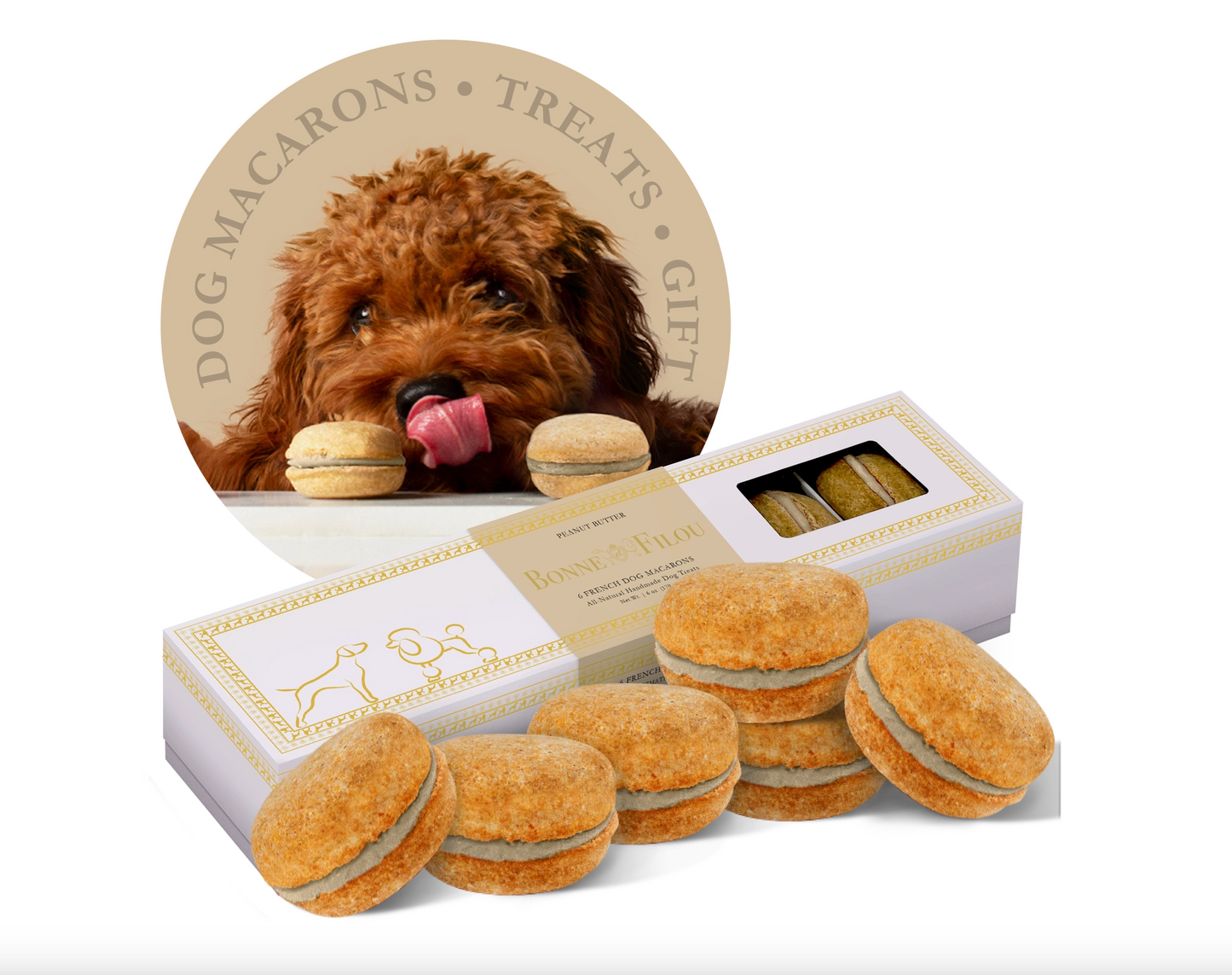 Premium Box Of Dog Macarons - Box of 6 Macarons