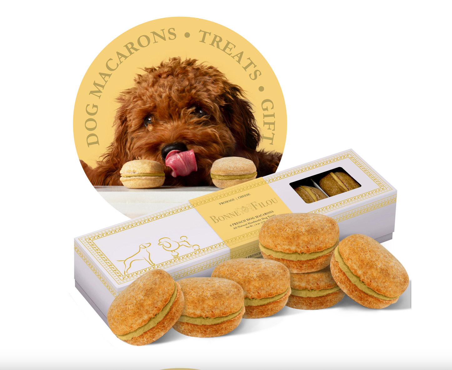 Premium Box Of Dog Macarons - Box of 6 Macarons