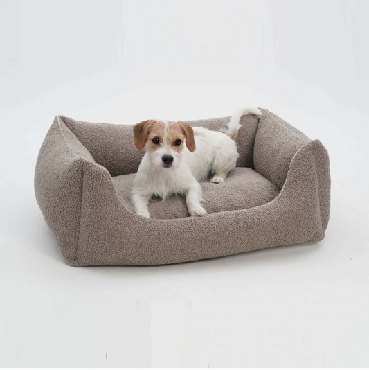 Cozy & Chic Soft Dog Bed - Stone