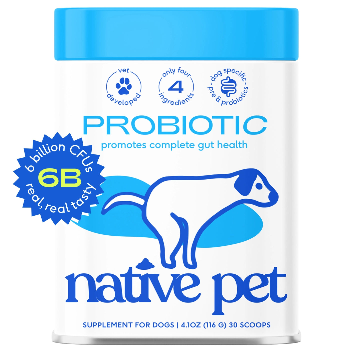 Probiotic & Prebiotic Powder Vet-Formulated Supplement - 4.1oz Tin