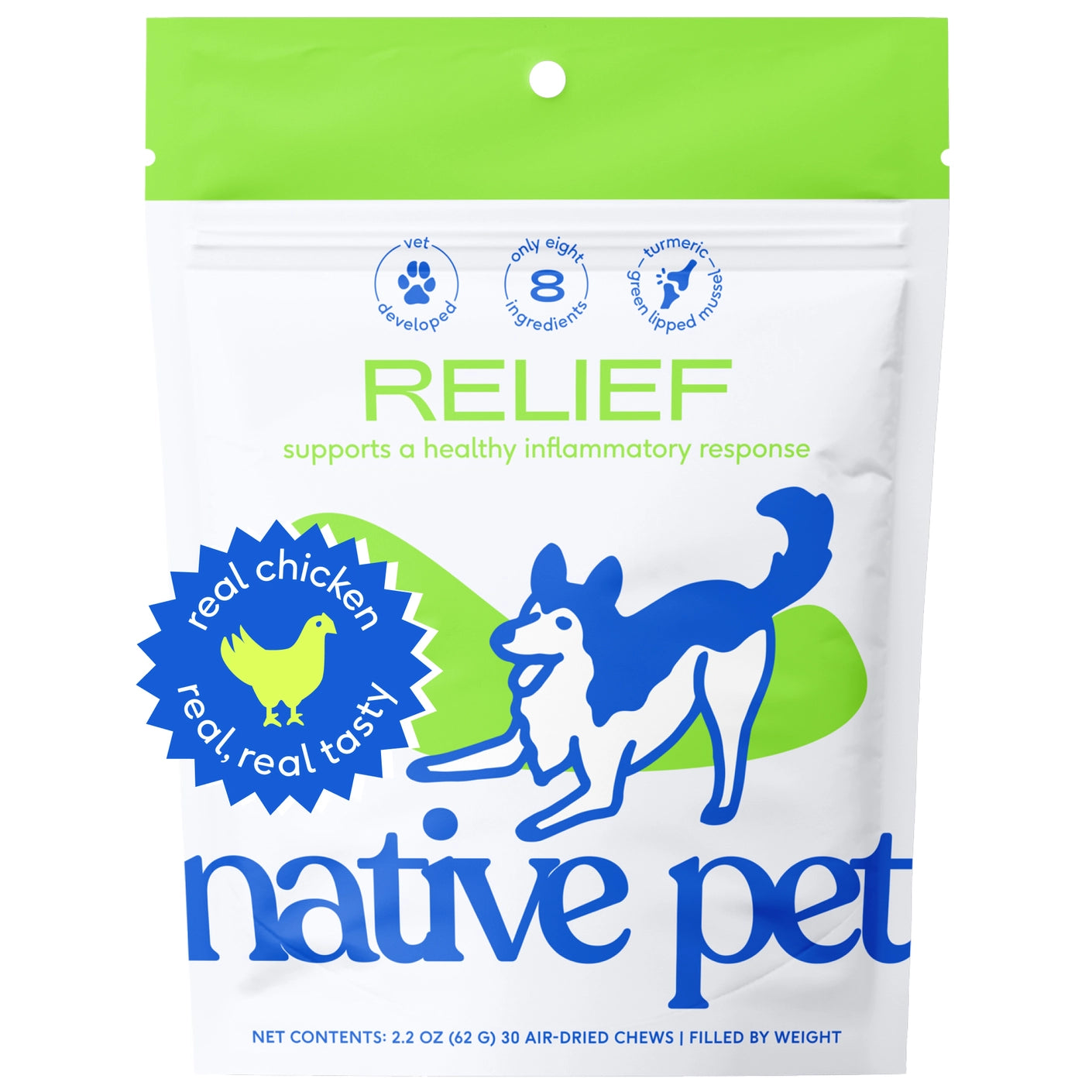 NATIVE PET - Relief Chews, Hip & Joint Supplement For Dogs - 30 count