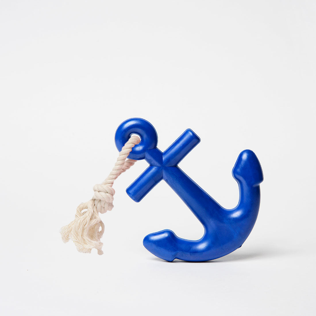 Anchors Aweigh Rubber Dog Toy - Navy Blue