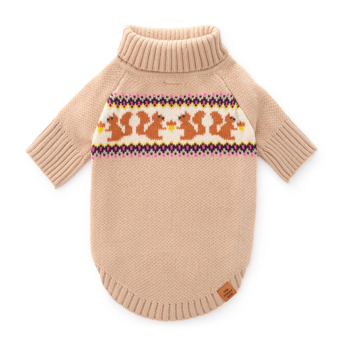 THE FOGGY DOG - Squirrel Cable Knit Dog Sweater