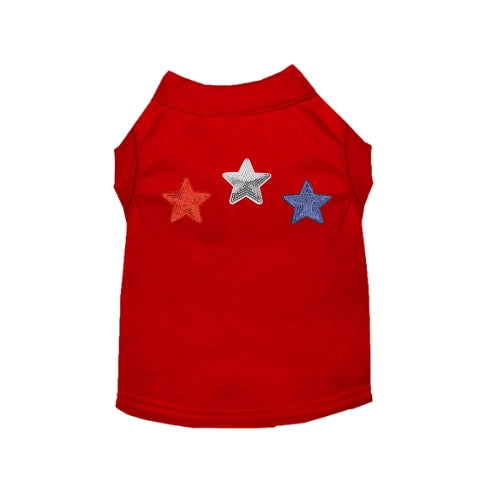 Patriotic Red, White & Blue Stars - Red Tee